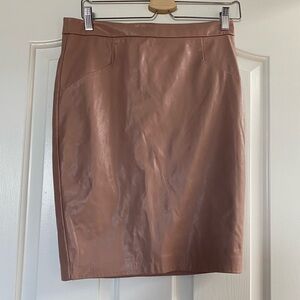 Nude leather skirt